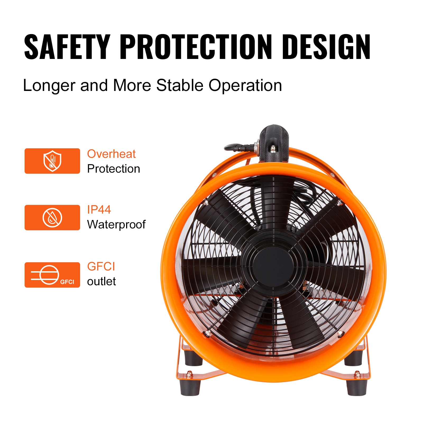 Portable Industrial Ventilator Fan With Flexible Duct Hose_voghion.com